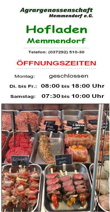Achtung geänderte Öffnungszeiten Hofladen Memmendorf Achtung geänderte Öffnungszeiten Hofladen Memmendorf
